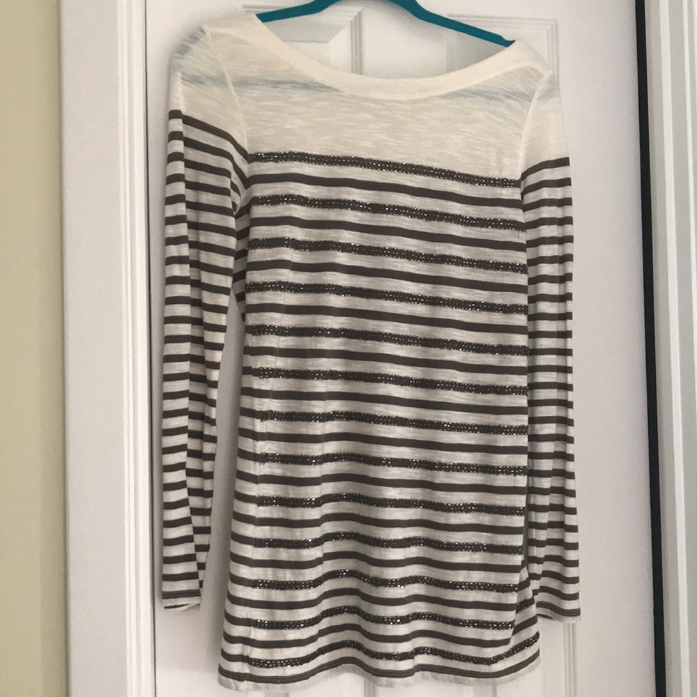 Ann Taylor LOFT striped sparkle tunic
